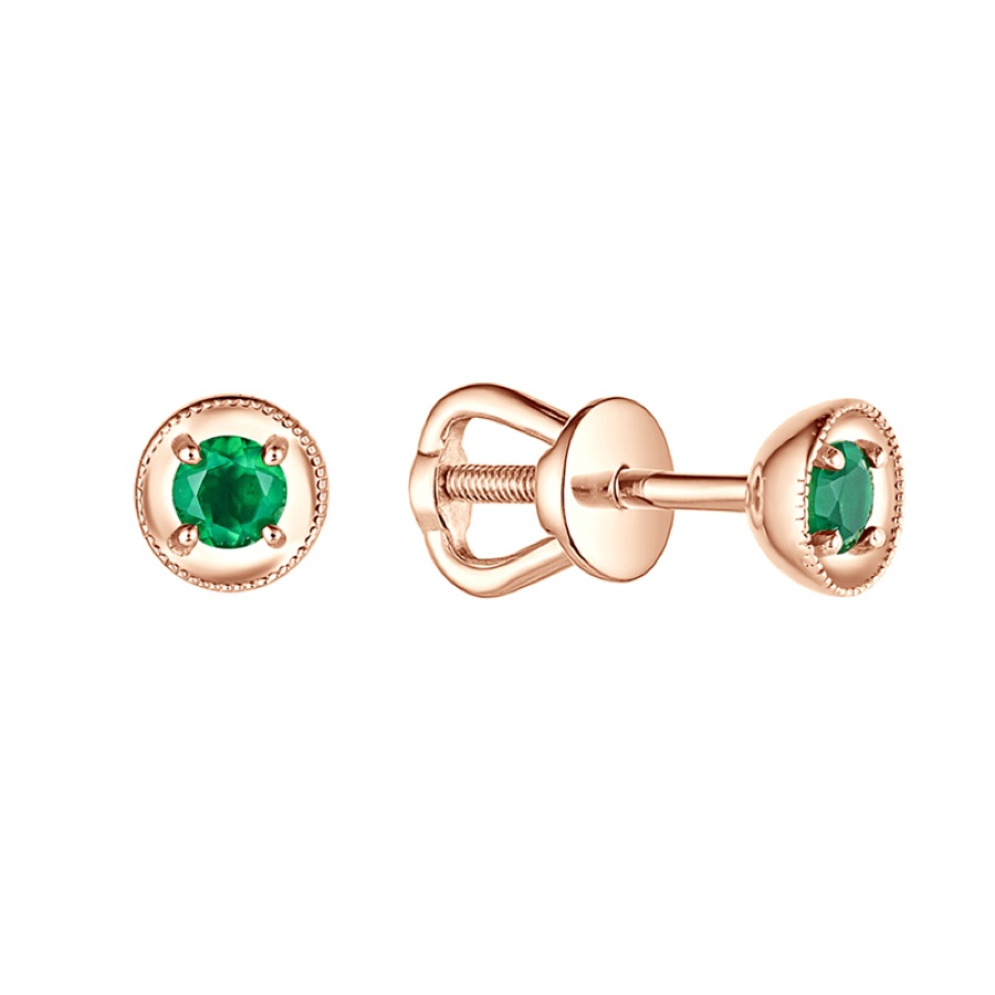 Серьги золотые женские 585 с агатом