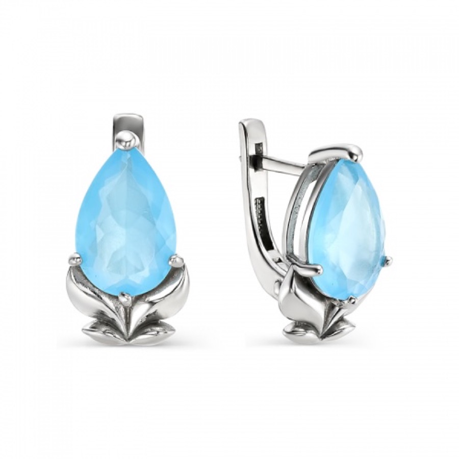 Серьги серебряные женские 925 с агатом