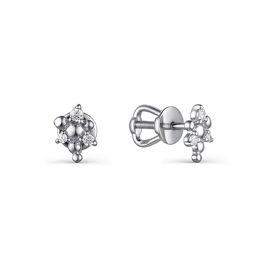Серьги серебряные женские 925 с фианитами