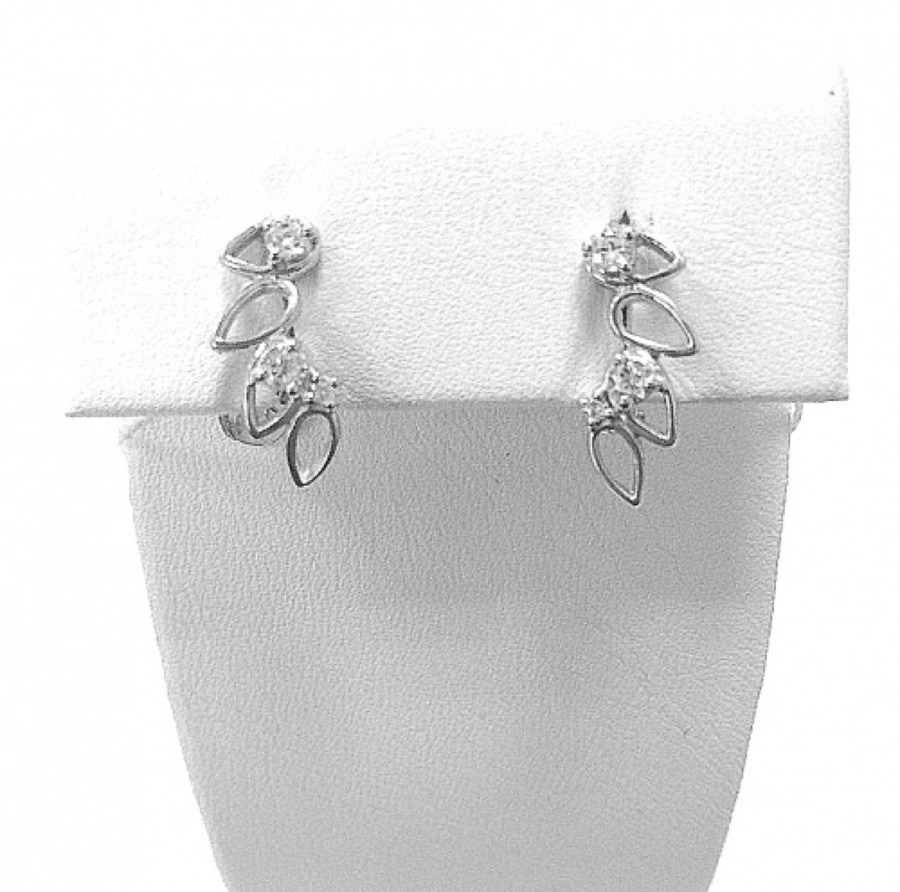 Серьги серебряные женские 925 с фианитами