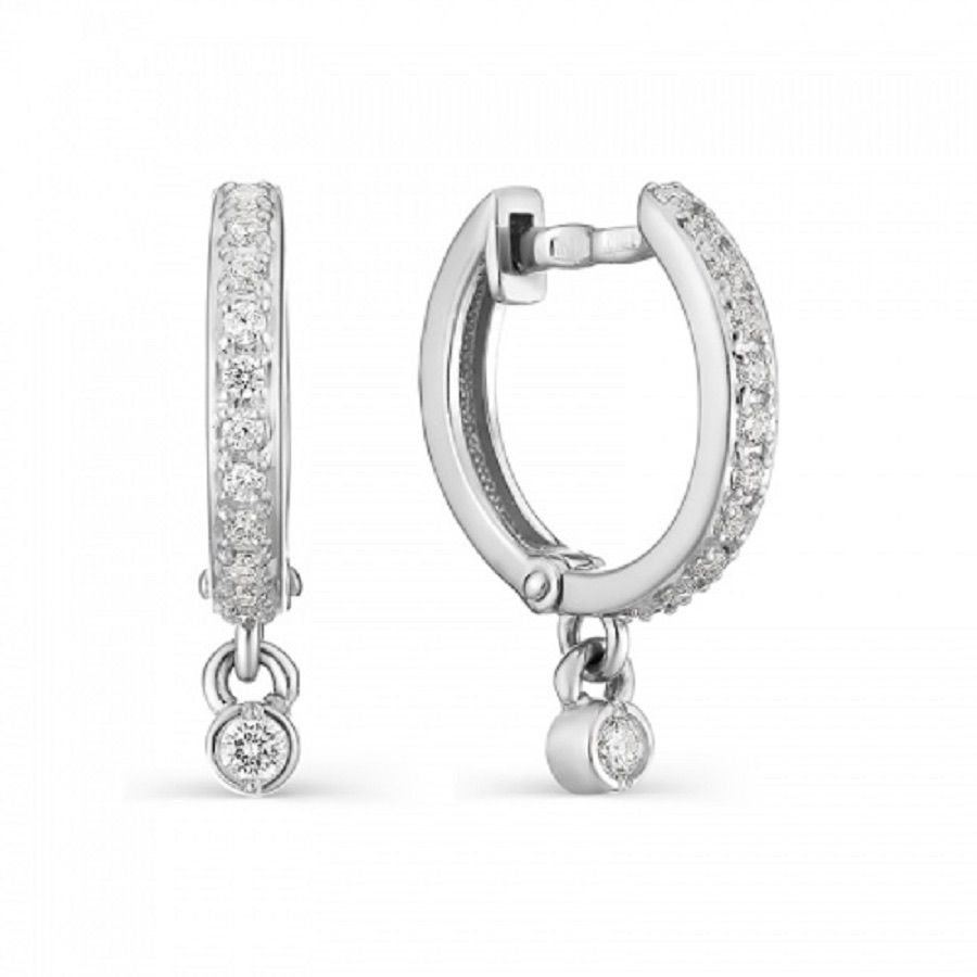 Серьги серебряные женские 925 с фианитами