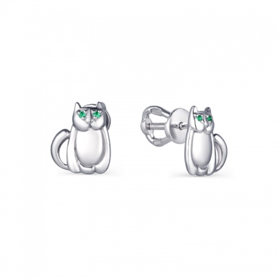 Серьги серебряные женские 925 с фианитами