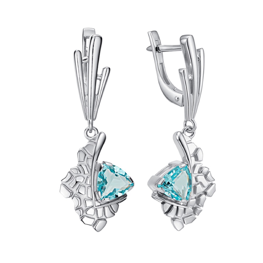 Серьги серебряные женские 925 с кристаллами