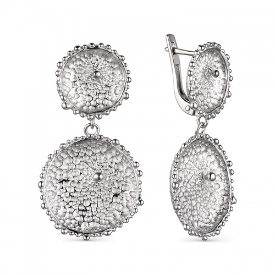 Крупные серьги с фактурными подвесами