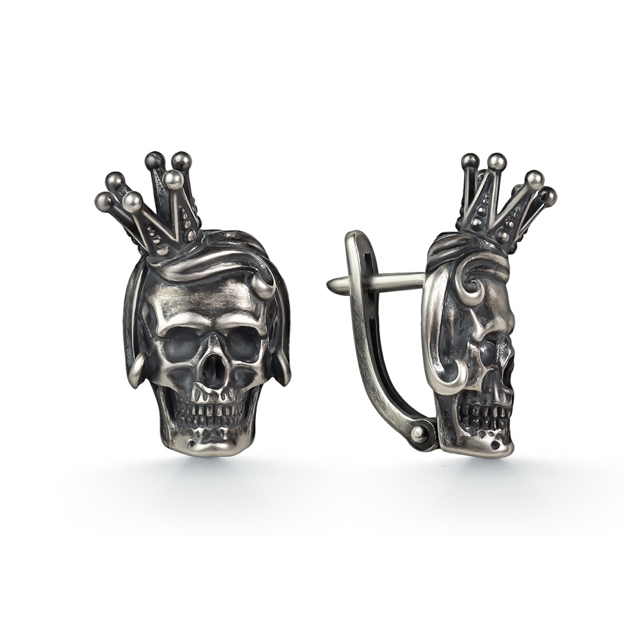 Серьги серебряные женские 925 чернёные