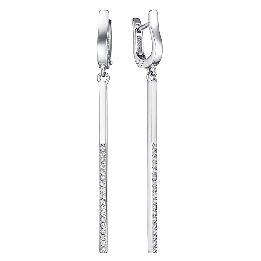 Серьги серебряные женские 925 с фианитами