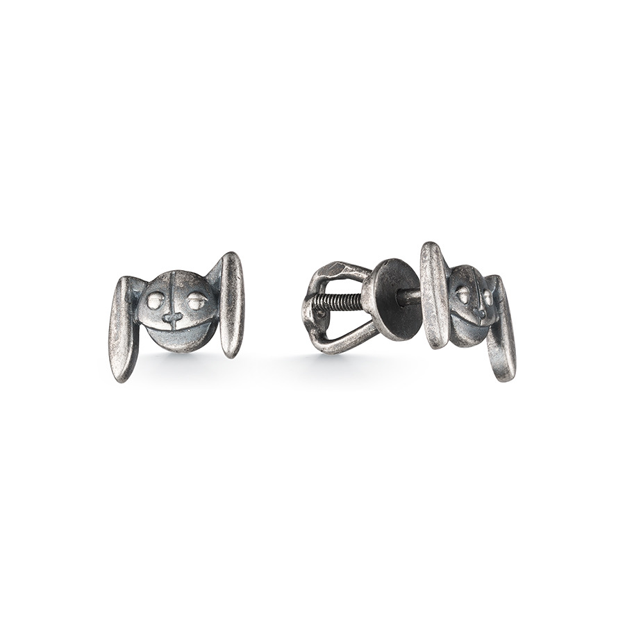 Серьги серебряные детские 925 чернёные