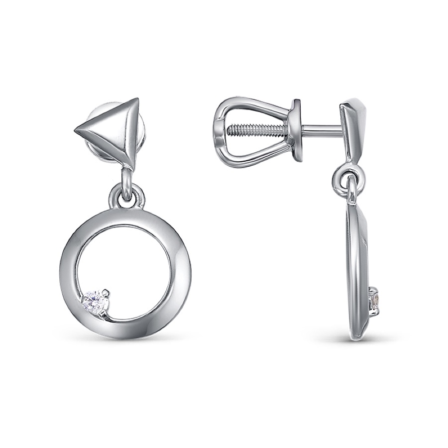 Серьги серебряные женские 925 с фианитами