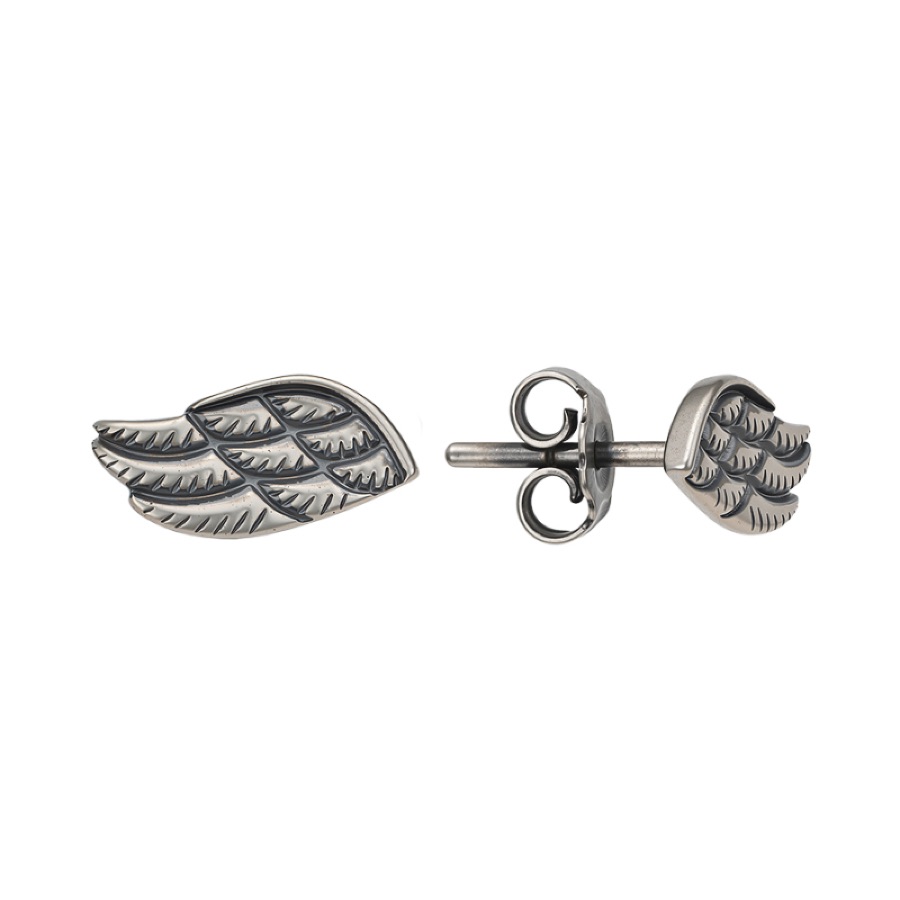 Серьги серебряные женские 925 чернёные гвоздики без камней