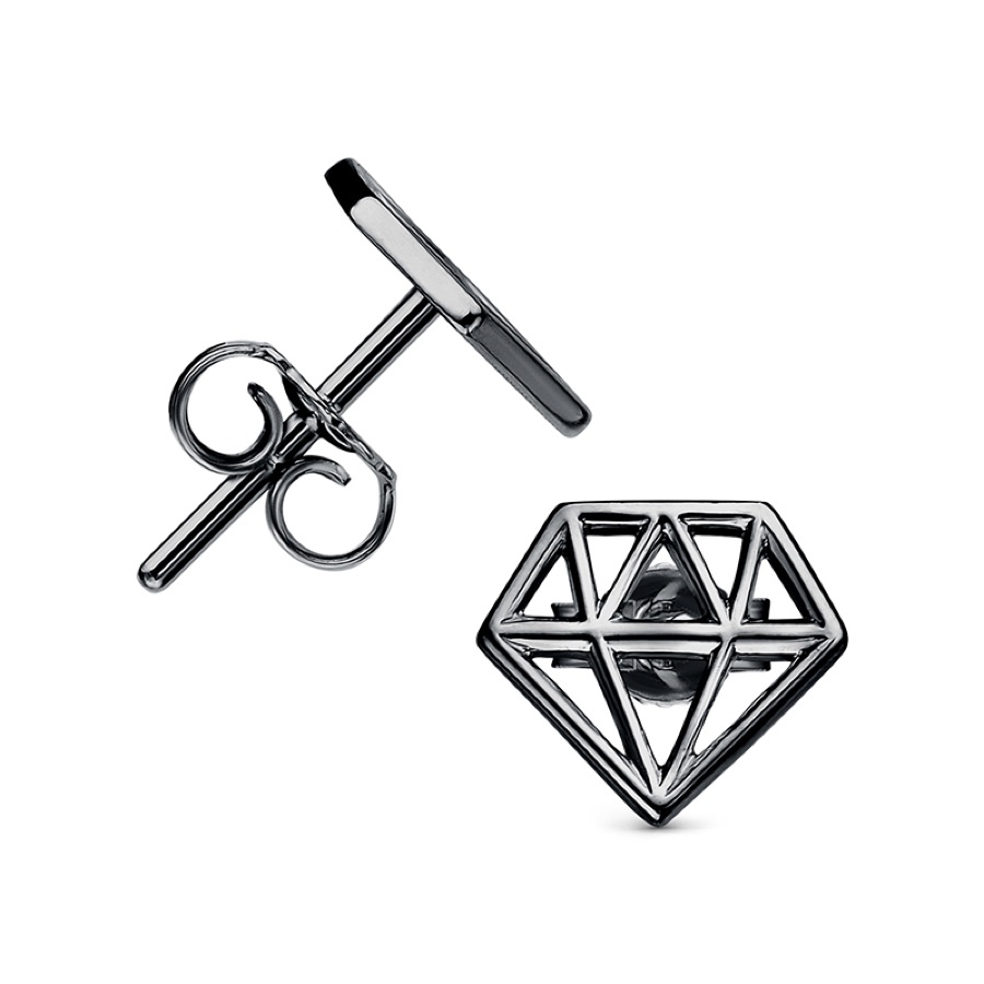 Серьги серебряные женские 925 чернёные