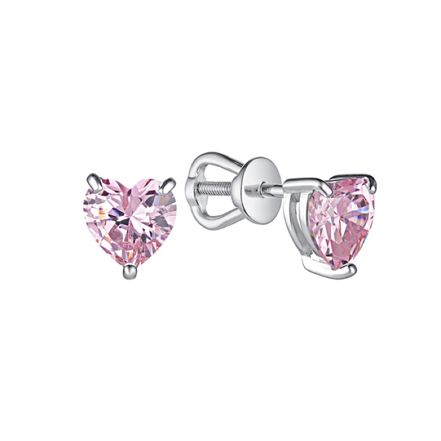 Серьги серебряные женские 925 с фианитами гвоздики