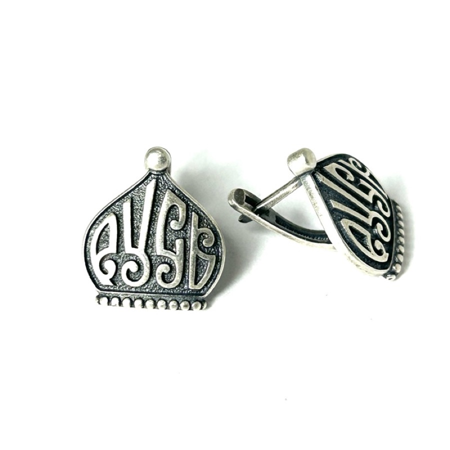 Серьги серебряные женские 925 чернёные