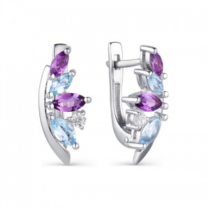 Серьги с топазами и аметистами 241580-2