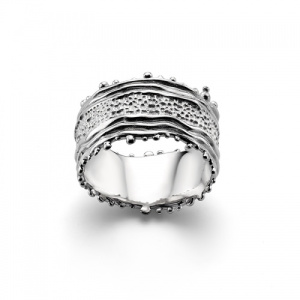 Стильное кольцо с необычной фактурной поверхностью 142781-0