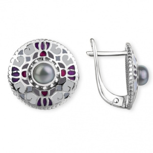 Серьги Мозаика с жемчугом 226411-2