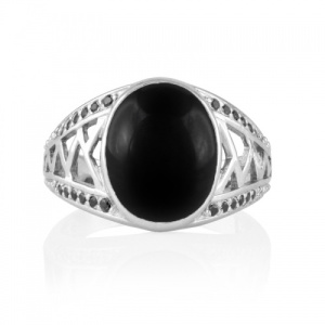 Кольцо - перстень с ониксом 122230-1