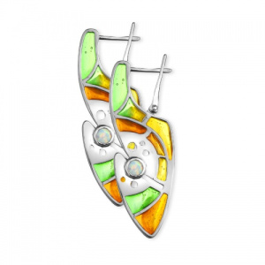 Серьги Космические витражи 222642-2