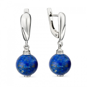 Серьги 225640-14 с подвесами из Лазурита