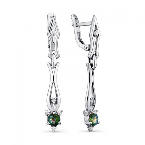 Серьги с кварцем мистик 241550-4