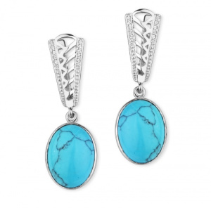 Серьги с подвесами из бирюзы 222230-2