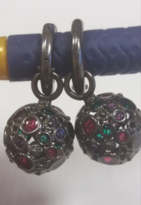 Серьги - конго 220600-2-0  с подвесами шарами
