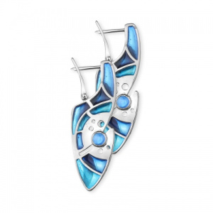 Серьги Космические витражи 222642-1