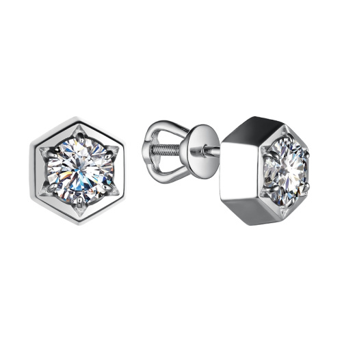 Серьги - пусеты шестигранные 246330-0-1