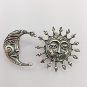 Серьги Солнце и Месяц 246342-7
