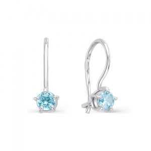 Детские серьги с голубыми вставками 228810-3