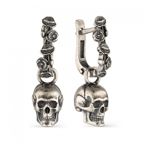 Серьги 243343а-7 Черепа и Маки