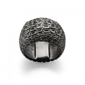 Стильное кольцо с необычной фактурной поверхностью  142774-1
