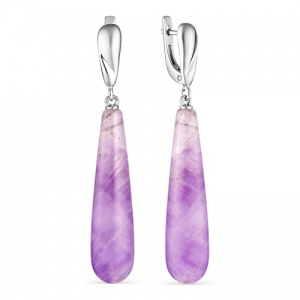Серьги 225643-2 с подвесами из Аметиста