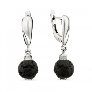 Серьги 225640-15 с подвесами из Лавы