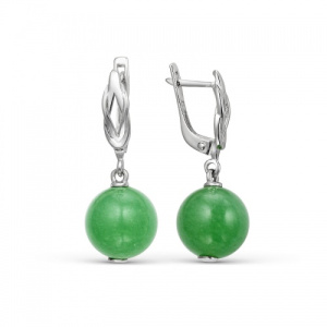 Серьги с крупными подвесами из авантюрина 223631-2