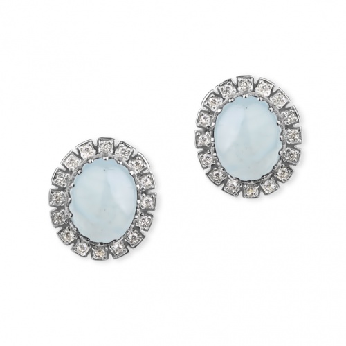 Серьги классические с Аквамаринами 225130-6