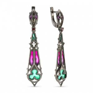 Серьги Готика с изящными витражами 240145-4-1