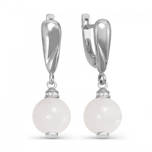 Серьги 225640-6 с подвесами из Арагонита