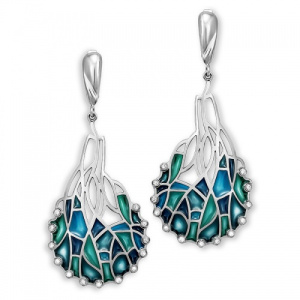 Серьги 223182-3  с витражной эмалью