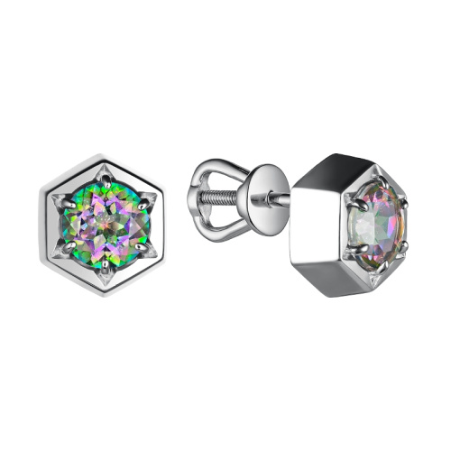 Серьги - пусеты шестигранные 246330-0-3