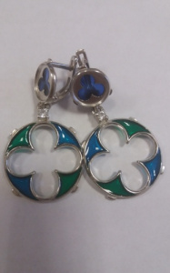 Серьги Готика с круглыми витражами 240144-2-2