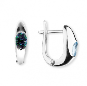 Серьги лаконичные на каждый день с кварцем мистик 226470-8