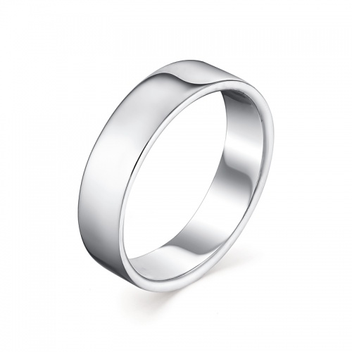 Стильное гладкое широкое серебряное кольцо 127431-1