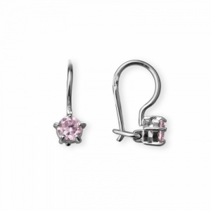 Детские серьги с розовыми вставками 228810-2