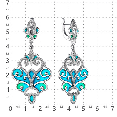Серьги 228550Т-0-1