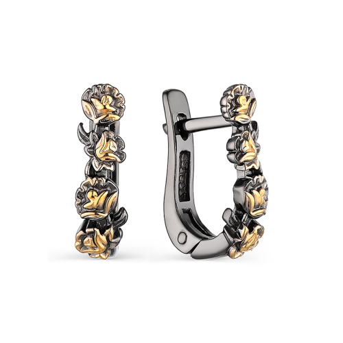 Серьги Пионы 243342-4-3