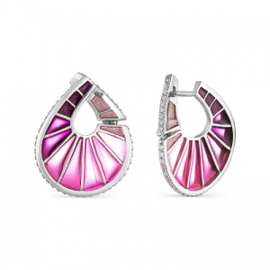 Серьги 229043-9-0 с витражной эмалью