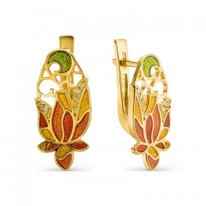 Серьги Цветочный ажур 220101-1