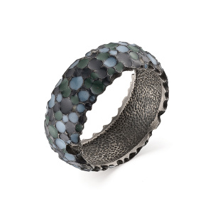 Стильное кольцо с необычной фактурной поверхностью 142776-7-1