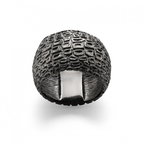 Стильное кольцо с необычной фактурной поверхностью  142774-1