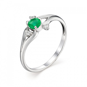 Кольцо с зеленым агатом 141550-3